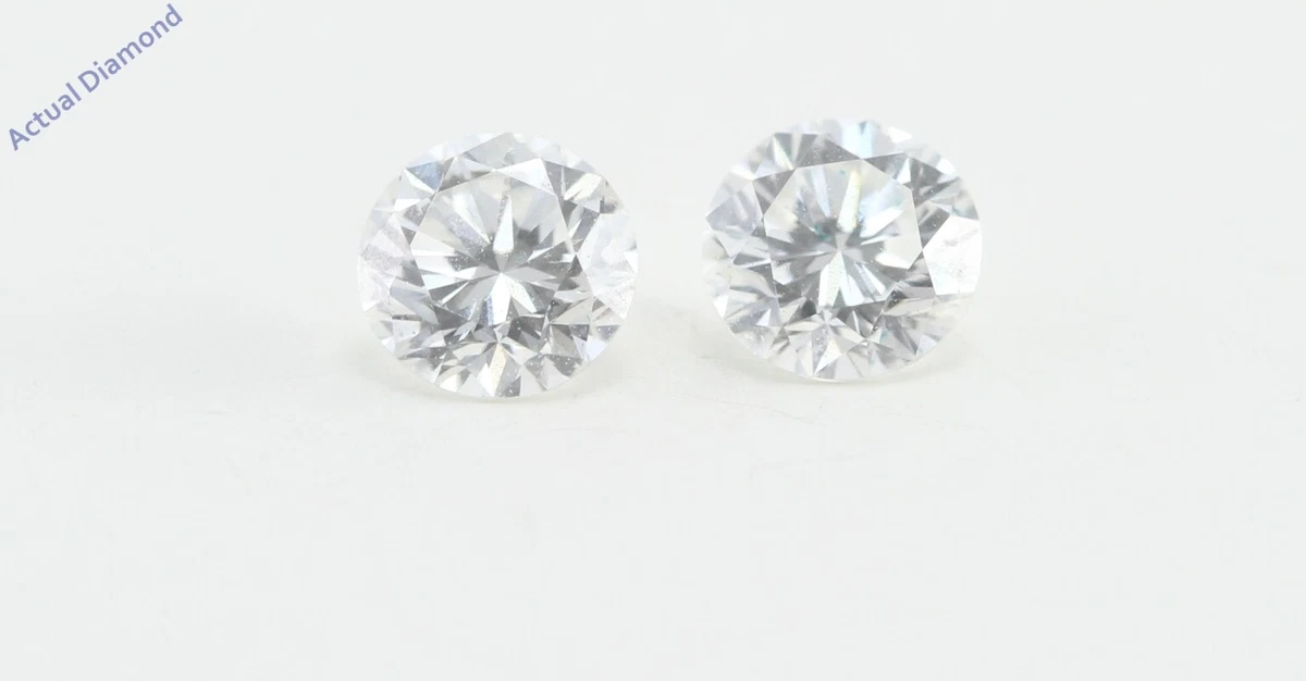 A Pair Of Round Cut Loose Diamonds 0.51 Ct f Color vs2 Clarity