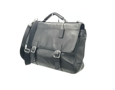 Coach LARGE M1269- F70666 Vintage Black Leather Double Buckle Flap