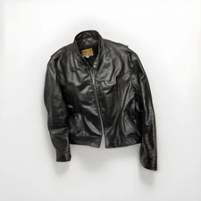 Vintage Open Road Collection Cafe Racer Leather Motorcycle Jacket Adult Size 52