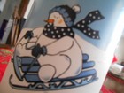 Winter Valley Cooler Highball Tumblers (pair) 16 oz Northcrest Glass White Blue! — photo 4