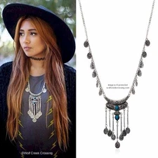 TURQUOISE STONES GYPSY SOUL - BEACH ETHNIC TRIBAL NECKLACE JEWELRY - FREE SHIP'