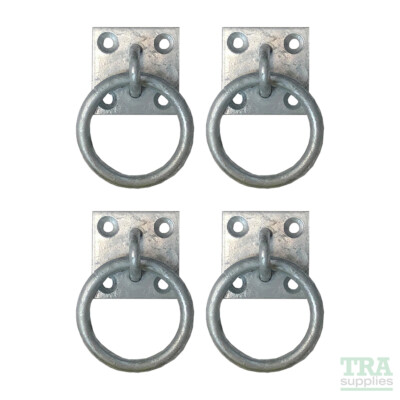 Ring auf Platte Binderinge 4er Pack verzinkt Pferd Heunetz Stall Zurrung Reitsport