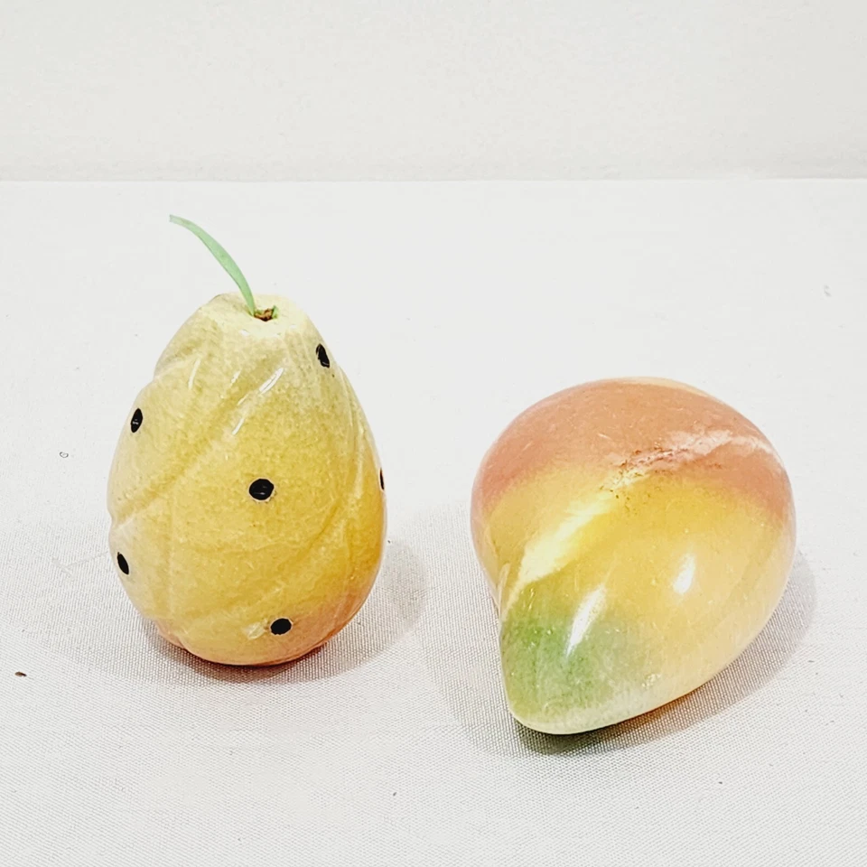 De Colección Ónix Tellez Italiano Alabastro Mármol Fruta Piedra Decoración Papaya Piña MCM Foto 2 de 4