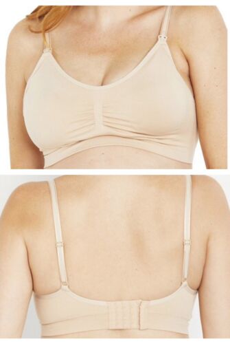 NWT Motherhood Maternity Nude Nursing Pumping Seamless Bra Size Large