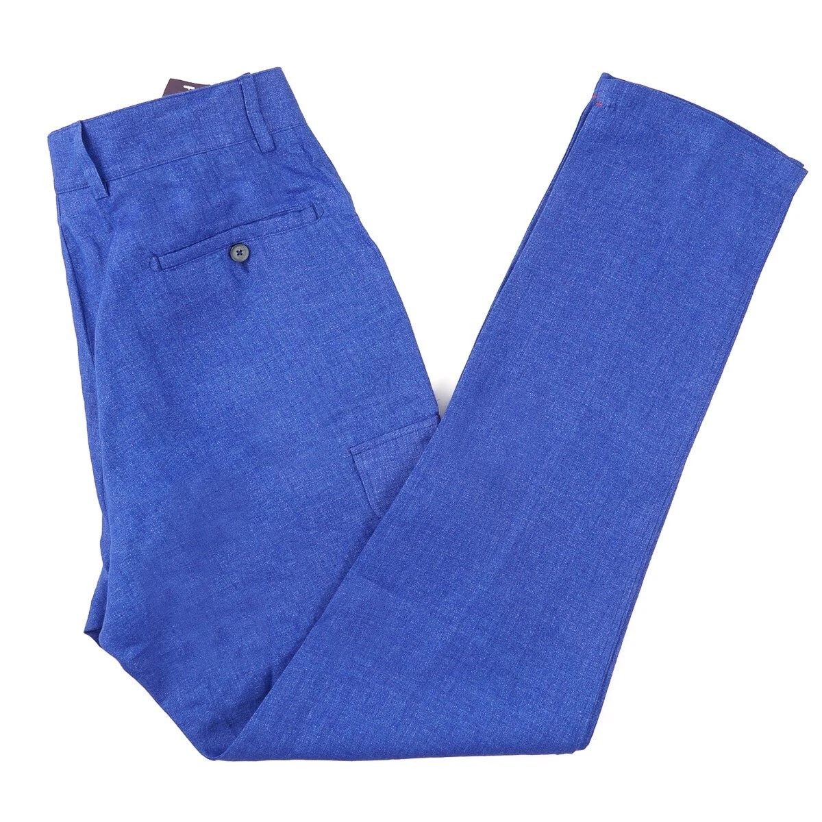 Isaia Brighter Blue Extrafine Linen Pants with Cargo Pockets 36x27 (Eu 52) NWT