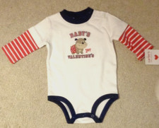 Carters Baby Boys First Valentine's Day Romper Long Sleeve Size 3 Months New