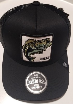 Basic Cap Trucker Hat  Bass  Headwear Supply Black SnapBack Cap
