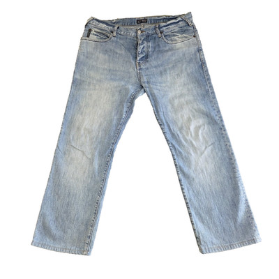 Herren Armani Jeans W36 L28 Straight Leg Regular Fit Hellblau Waschung Button Fly