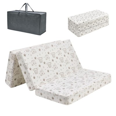 Pack and Play Mattress 38 x 26 3 Memory Foam Waterproof White Portable Trifold