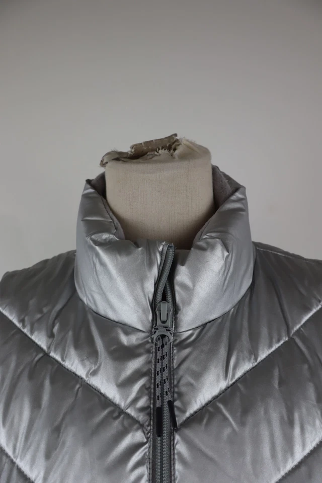 Chaqueta Gap Sin Mangas Mujer TALLA S Mujer Chaqueta Chaleco Acolchado Plateado Foto 2 de 4