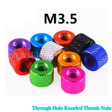 Through Hole Round Type Knurled Thumb Nuts Aluminium Alloy Hand Grip Knobs Nut