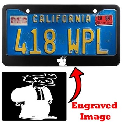 Engraved Black License Plate Frame - Fry Futurama #8