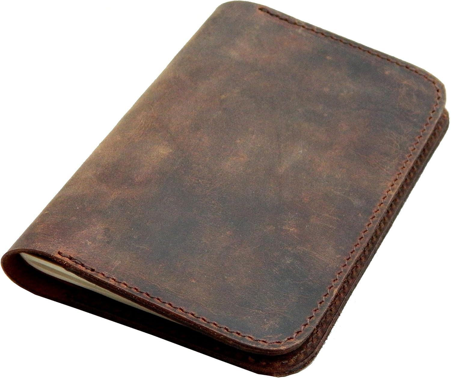 Leather Journal Cover for Field Notes Small Pocket Size Notebook Brown