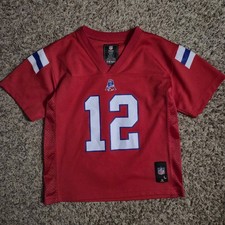 Vtg 2000s Tom Brady Patroits Jersey Youth 7  Red 1960s AFL Throwback NFL Apparel
