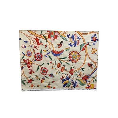 Brunschwig Fils 1 Piece Fabric Linen Cotton Blend 35 x 27.5'' Selvage Flora Fauna
