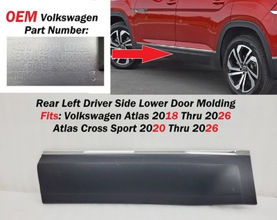 OEM 2018-26 Volkswagen Atlas Cross Sport Left Rear Lower Door Molding 3CN854949A