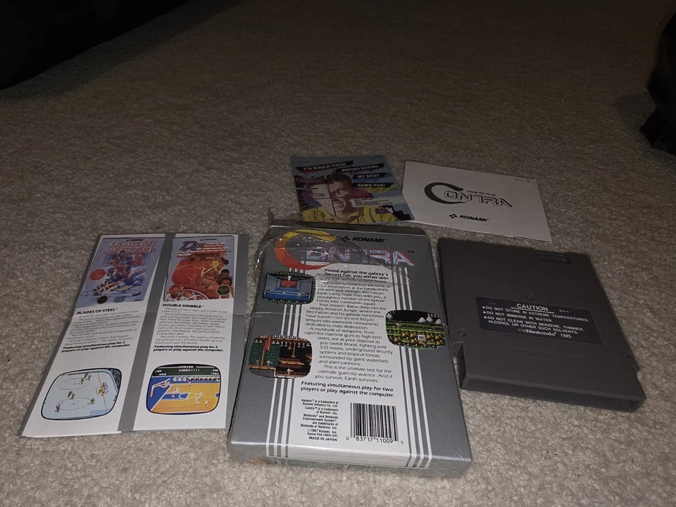 Contra Nintendo NES Contra CIB Complete Cellophane Around Box + Poster + Extras - Image 2 of 4