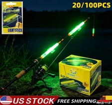 100pcs Fishing Glow Sticks Rod Tip Night Fishing Green Fluorescent Light Float
