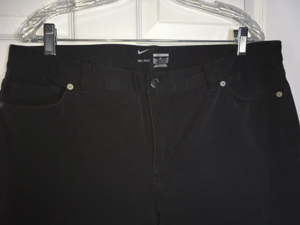 Pantalón de golf Nike Dri-fit ajustado para mujer - talla 16 negro EXCELENTE ESTADO Foto 2 de 4