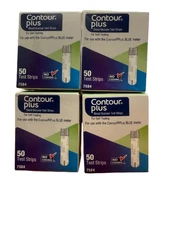 **200 Contour PLUS  Blood Glucose Diabetic Test Strips Exp 7/26+ Free Shipping!