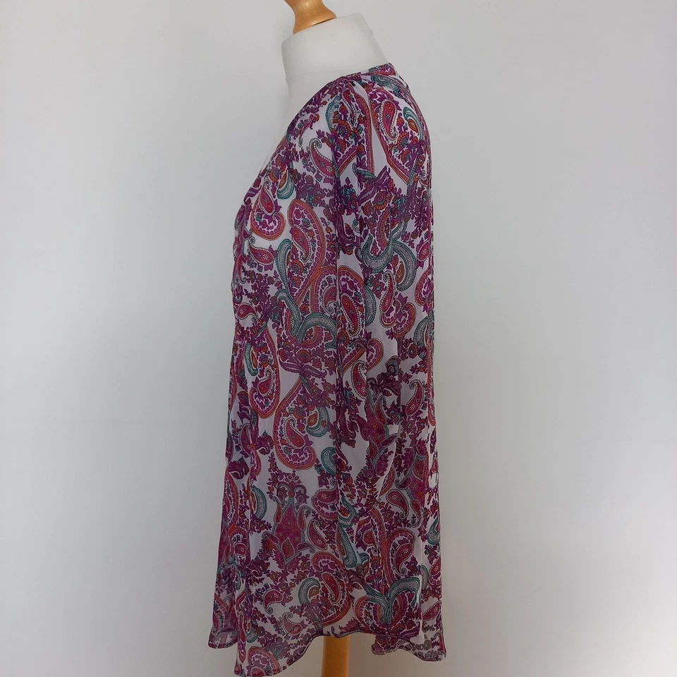 TU Clothing M Sheer Paisley Print Coverup Kimono Top - Image 3 of 4