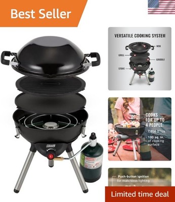 Versatile 4-in-1 Propane Grill & Stove: Ideal for Camping, BBQs, and Tailgating