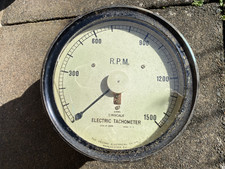 1950'S ELECTRIC TACHOMETER GAUGE GENORATOR PANEL 8,3/4 INCH DIA STEAMPUNK RETRO