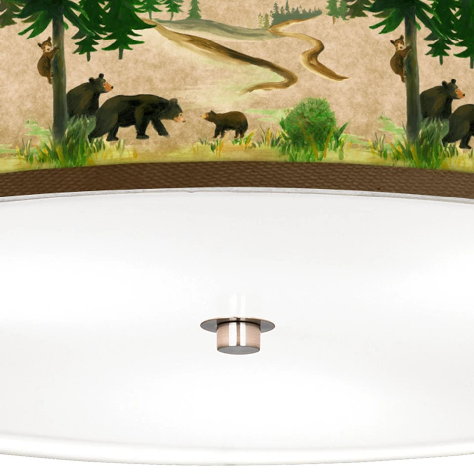 Bear Lodge Giclee Nickel 20 1/4" Wide Ceiling Light - Image 3 of 4