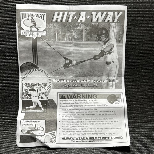HIT A WAY HIT AWAY BASEBALL PRACTICE SET DEREK JETER REGGIE JACKSON SYSTEM NOB - Afbeelding 8 van 17