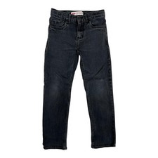 Levi's 514 Performance Jeans Boys 12 Black Straight Denim Adjustable Waist