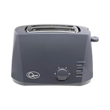 Image of Quest 2-Slice Toaster Grey Wide Slots Cancel Reheat Defrost 6 Browning 800W