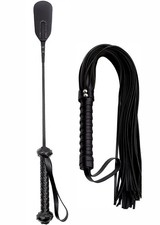 Horse Riding Crop Whip Set 18" 27" - Horse Set Flogger Faux Leather - Riding ...