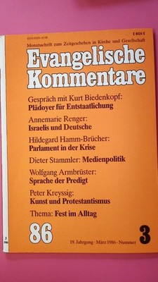 153763 EVANGELISCHE KOMMENTARE EVKOMM ; Monatsschrift zum Zeitgeschehen in