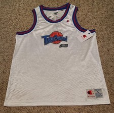 New Champion Space Jam Tune Squad BUGS 1 White Mesh Sleeveless Jersey Size L