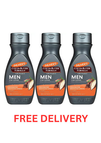 Palmers Cocoa Butter Formula With Vitamin E Men Body & Face Lotion 250ml X 3