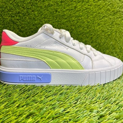 Puma Cali Star Womens Size 8.5 White Green Blue Athletic Leather Shoes Sneakers
