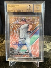 Roger Clemens AU 11/25 BGS 10 Pristine 2017 Topps High Tek Orange Magma Auto