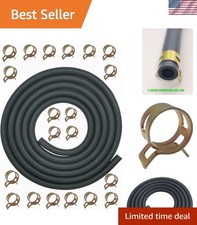 10 Feet 5/16 Inch ID Fuel Line Hose Rubber w/ 20 Clamp