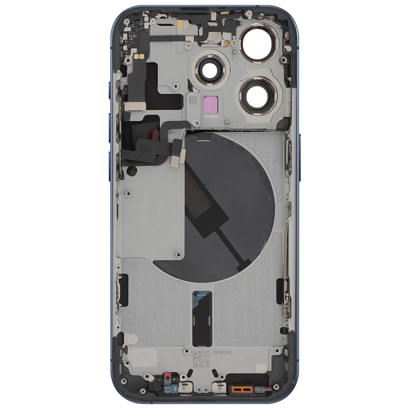 Châssis et cache batterie iPhone 15 Pro bleu avec module - 2