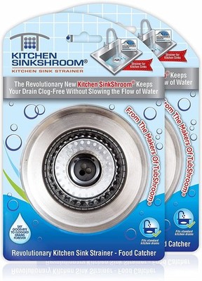 2-Pack Kitchen SinkShroom Revolutionary Sink Strainer Clog Free Stainless Steel!