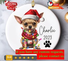 Personalized Chihuahua Christmas Ornament, Custom Dog Keepsake, New Dog Name ...