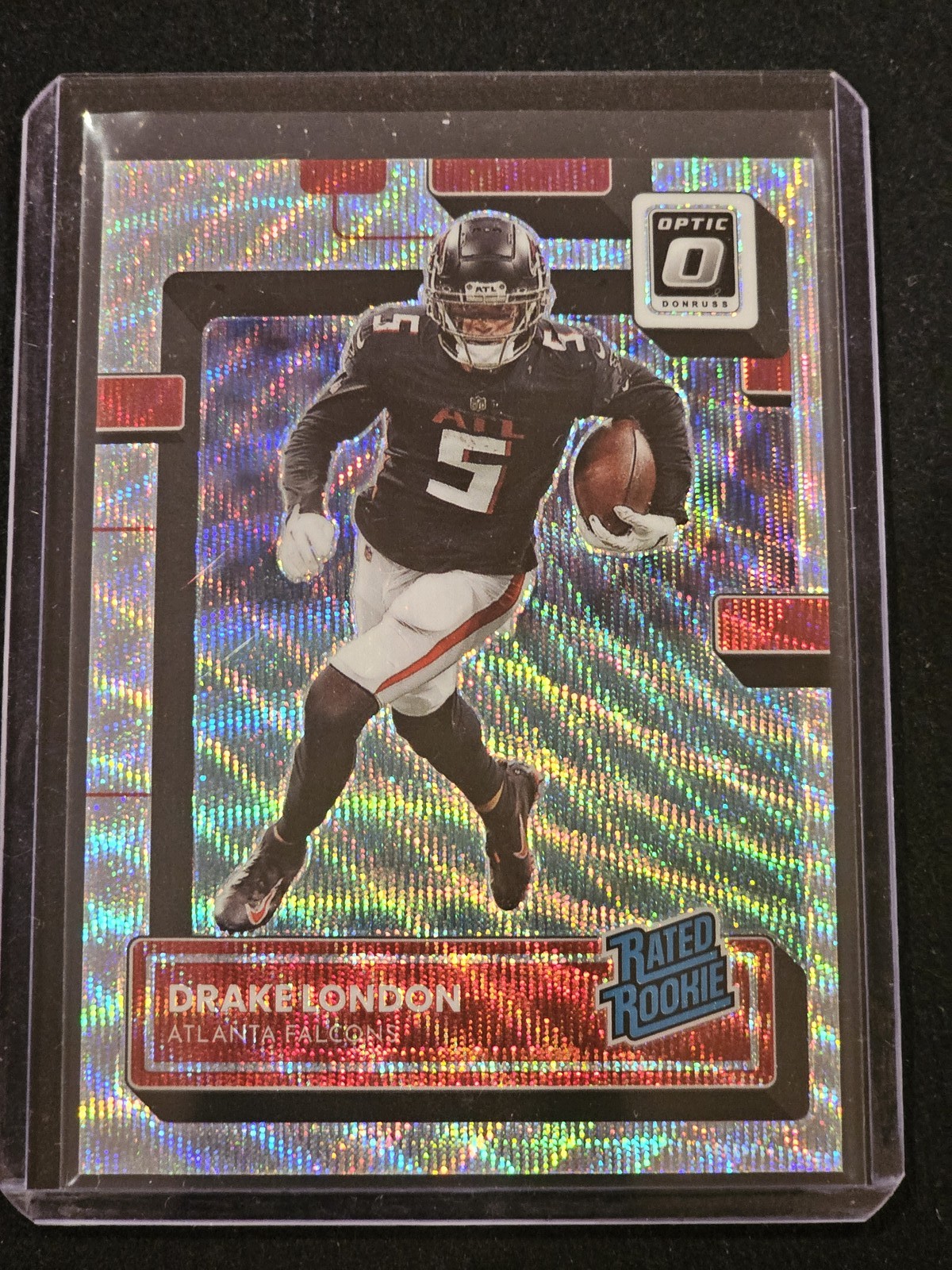 2022 Panini Donruss Optic - Rated Rookie Drake London #207 Wave Prizm /300 (RC)