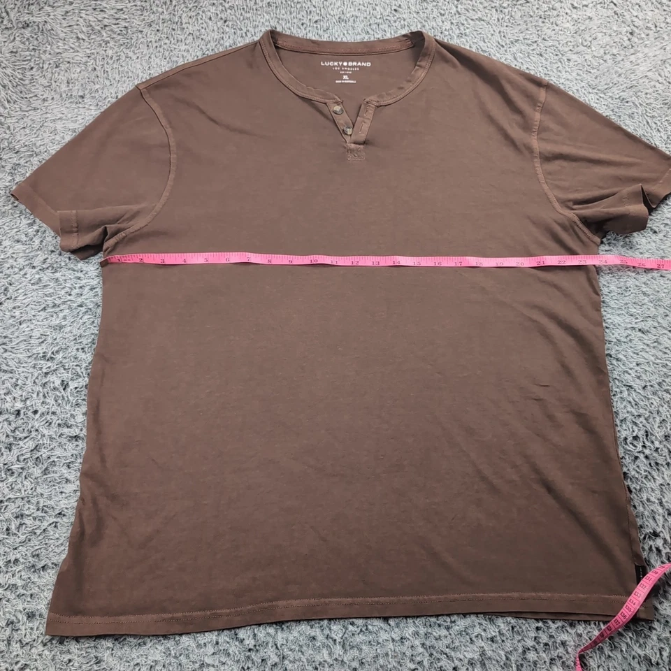 Lucky Brand Shirt Men Extra Large Brown Henley Casual Preppy Minimalist Pullover - Image 3 of 4