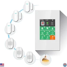 LANBON 7-Piece LCD Smart Light Switch & Alarm System, DIY Indoor Security Kit