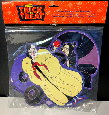 Disney Store Trick or Treat Halloween VILLAINS Jointed Hanging Door Decoration