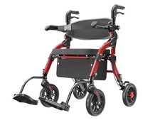 Rollator Walkers for Seniors with Seat 2-in-1 Walker Wheelchair 400lbs Capacity