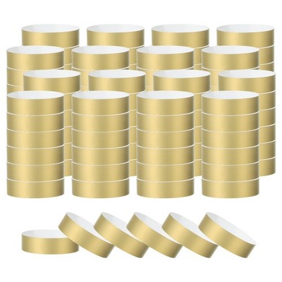 1200 Pack Paper Wristbands for Events, Neon Party Concert Wrist Bands Gold