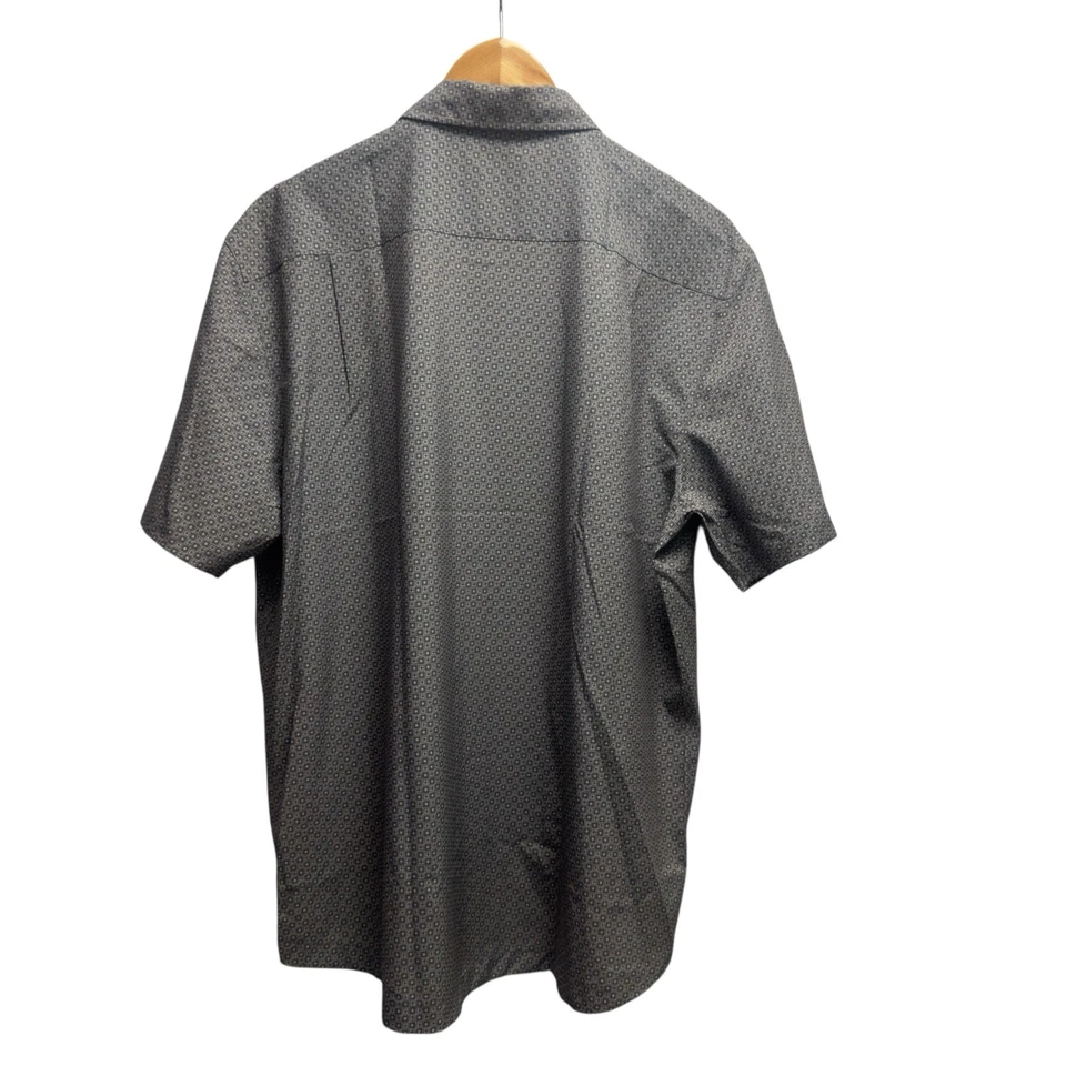Camisa FootJoy FJ Para Hombre Talla XL Gris/Blanco Rendimiento Geométrico Botón Delantero S/S Foto 4 de 4