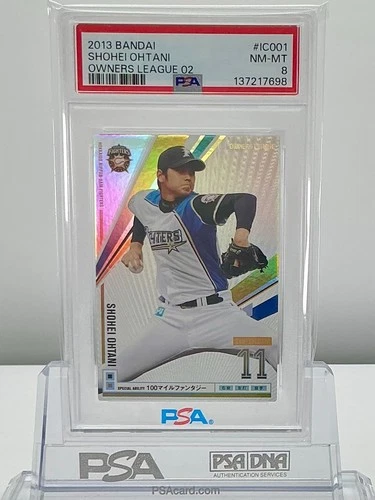 SHOHEI OHTANI 2013BANDAI OWNERS LEAGUE 02 PITCHING #IC001 PSA8! LOWPOP! (RC)