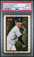 2023 BOWMAN NPB 1989 BOWMAN SUPERFRACTOR 1/1 #89B6 SOSUKE GENDA 1/1 PSA 8